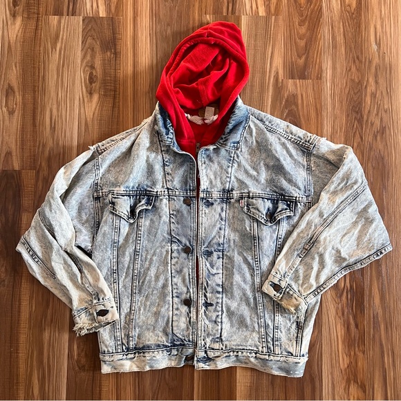 Rare Vintage Levis Hooded Acid Wash Denim Jacket - Picture 10 of 15